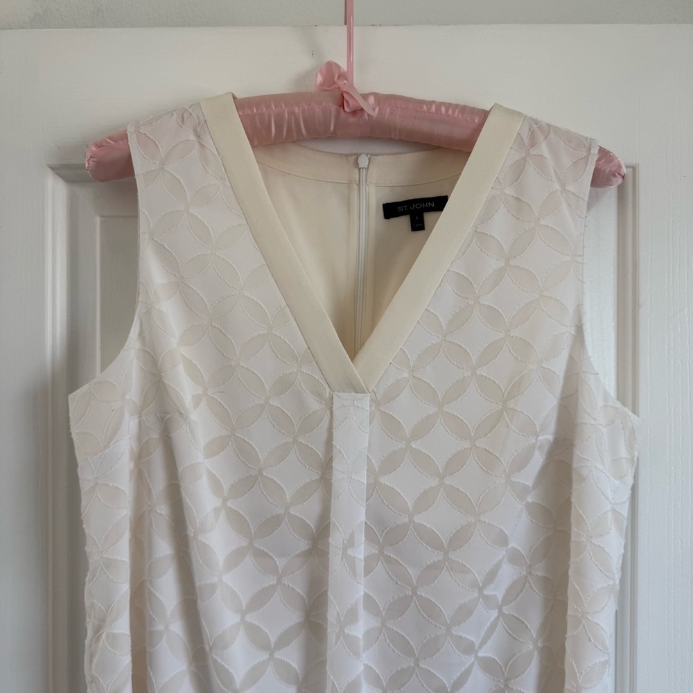 ST. JOHN Silk Blend Blouse Top Size L - Picture 6 of 10